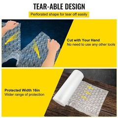 2 Roll 984ft x16″ Air Cushion Machine Film Bubble Pillow Packaging Padding