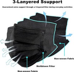 100/50/10 Pcs Black Face Mask Mouth Nose Cover Protector Respirator Filter Masks