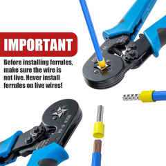 Ferrule Crimping Tool Kit w/ 1250PCS Wire Ferrules AWG 23-7 Ratchet Crimper