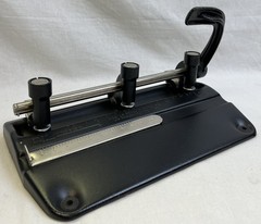 Master Hole Punch 5325B Heavy-Duty 3-Hole Punch Black All Metal Made in USA