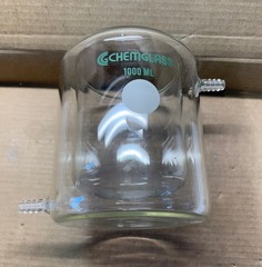 Jacketed Reaction Beaker, Conical Bottom, 1000 mL, ChemGlass, CG-1103-05