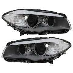 2011-2013 F10 550/528i Xenon HID Headlights Both Sides Chrome Clear Lens