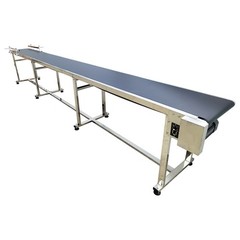 177×15.7in PVC Conveyor Belt System w/Double Guardrail for Packing Shipping