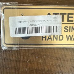Standard Attention: This Sink is For Hand Wash Only Sign Brushed Gold 2″ X 6″