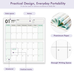 Pocket Calendar 2027 2028 Small Organizer 3.5×6.5 Inch Waterproof PVC Cover
