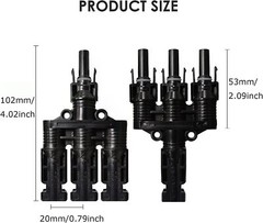 ALLPOWERS T Branch Connectors Solar Panel Parallel Connectors 1 to 3 Connectors