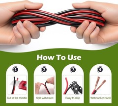 40FT Red & Black LED Extension Wire – Ideal for Home & Commercial Use