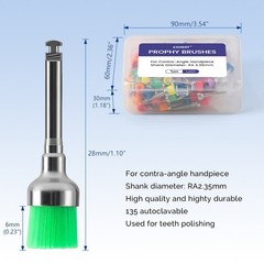 100pcs Dental Nylon Colored Soft Bowl Polishing Flat Tapere Prophy Brushes Latch