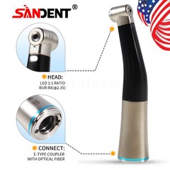 Dental Low Speed Handpiece Fiber Optic 1:1 Contra Angle Handpiece With LED Light