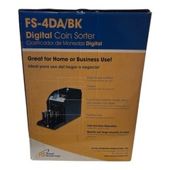 Royal Sovereign FS-4DA/BK Digital Coin Sorter Counter Tested 16 Tubes Box