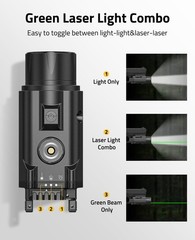 CVLIFE 1500 Lumens Laser Light Combo for Pistol, Green