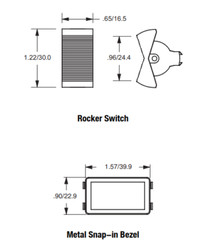 McGill Panel Mount Rocker Switch 0801-1310, SPST, 277 VAC, 20 Amp, 1.5 – 2HP New