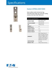 Eaton EPBSL5001000 Alum. Mechanical Lug Kit 500-1000MCM – For Safety Socket Line