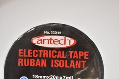 Cantech Electrical Tape 6 Pack 18mm x 20m x 7mil 6 Pack Black #330-01