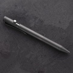 Grey 4.8” Titanium Alloy Bolt Action Pen Compatible with Parker Refill Stainles