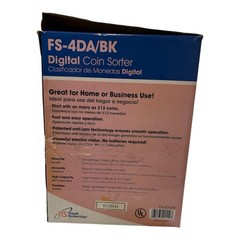 Royal Sovereign FS-4DA/BK Digital Coin Sorter Counter Tested 16 Tubes Box