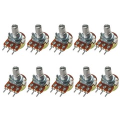 10PCS WH148 Potentiometer Shaft 15mm B1K 2K 5K 10K 20K 50K 100K 500K 1M Ohm 3Pin