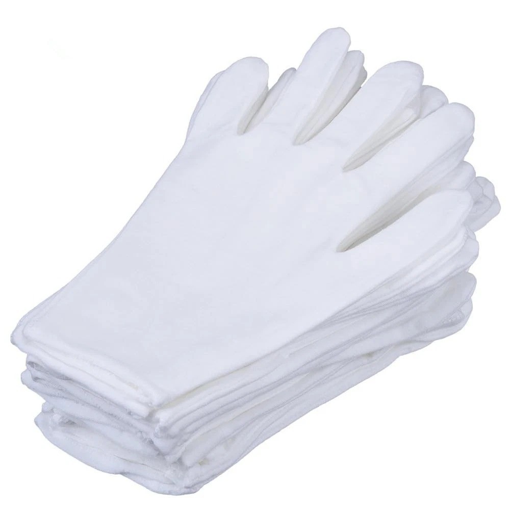 3 Pairs White Cotton Gloves Moisturizing SPA Eczema Work Liner Inspection