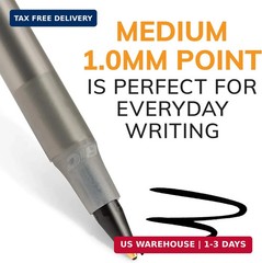 BIC Round Stic Xtra Life Black Ballpoint Pens, Medium Point (1.0mm), 10-Count Pa