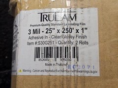 (QTY 2) TruLam Standard 3 Mil Clear 25″x 250′ x 1″ Core Laminating Film Glossy