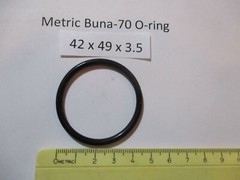 42mm ID x 49mm OD x 3.5mm thick O-ring. Buna-70. Quan 1.