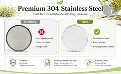 6 Pack Sprouting Jar Lids – 304 Stainless Steel Screen Filter Strainer Lid for