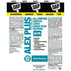 12-Pack DAP Alex Plus Acrylic Latex Caulk Plus Silicone Interior Exterior White