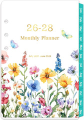 2026-2028 Monthly Planner Refill – 7-Hole Punched, A5 Planner Inserts, from Jul.