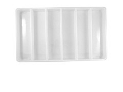 Heavy Duty Jet-Stone 2 Compartment Stackable Plastic Tray Organizer Black/White