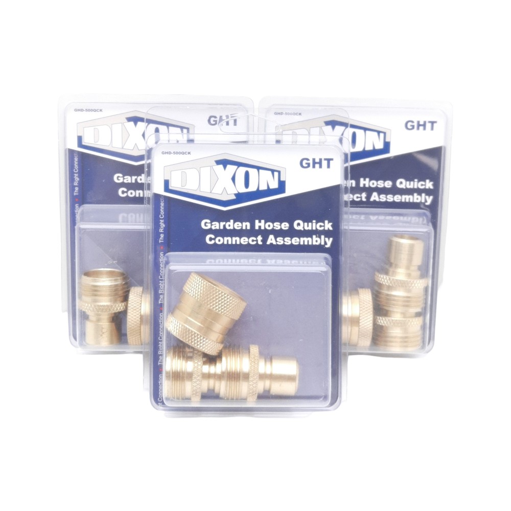 Lot of 3 Dixon GHD-500QCK Hose Fitting 3/4in Male GHT x 3/4in Female GHT, 150PSI