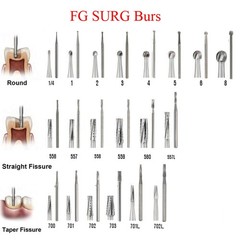 Wave Dental FGOS Surgical Burs Long Carbide Burr 25mm FG SURG 557 702 Round 4 6