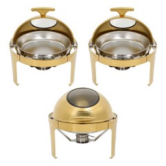 3Pcs 6L Chafing Dishes with Fuel Holders & Handle Stainless Steel Buffet Dishes