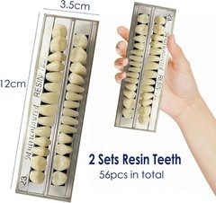 56 Pcs (A2+A3) False Teeth Dental Acrylic Resin Full Set Teeth Upper Lower #23