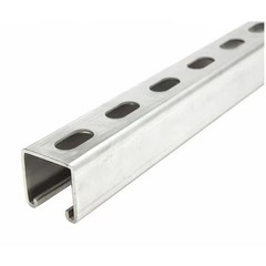 Zoro Select Fs-200Ss St4 60.00 Single Channel Strut, Slotted, 304 Stainless,