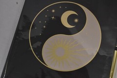 Yin Yang Journal w Black Obsidian Pen Notebook Stationery Crystal Pen Black