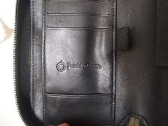 Vintage FRANKLIN COVEY Black Genuine Leather Compact full zip folder
