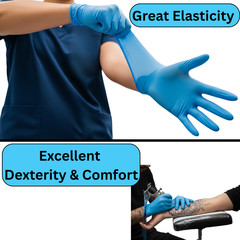 Blue Disposable Nitrile Gloves 3 Mil Medium, Latex-Free, 1000 Gloves per Case