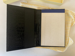 GRAPHIC IMAGE Refillable Notebook Black Leather Crocodile Embossed