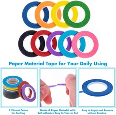 15 Rolls of Assorted Color Whiteboard Tape – 1/8 Inch Pinstripe Perfect for Art