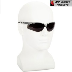 3 PAIR KLEENGUARD NEMESIS SAFETY GLASSES SILVER FRAME/SMOKE ANTI-FOG LENS 47383
