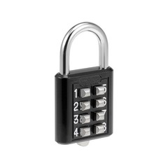 8 Digit Combination Padlock Zinc Alloy Padlock Push Button Lock 5mm Black