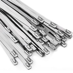 100pcs 304 Stainless Steel Metal Zip Ties Heavy Duty Self-Locking Cable Ties
