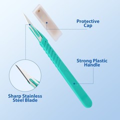 Disposable Sterile Scalpels Stainless Steel Blade/Plastic Handle 4 Models #10-15