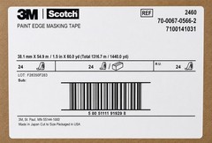 3M Scotch Ultimate Paint Edge Masking Tape 2460 – Gold, 1.5 in x 60 yd, 24 ROLLS