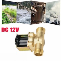 12V DC Electric Solenoid Valve 1/2 Inch Brass Normally Closed For Water 0.8Mpa