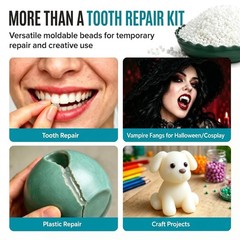 10.9oz Moldable False Teeth Beads – Tooth Repair Kit,Repair Thermoplastic Bea…