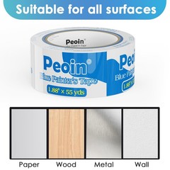 Blue Painters Tape Bulk 24 Rolls 1.88 Inch UV Resistant No Residue DIY Wall Pain