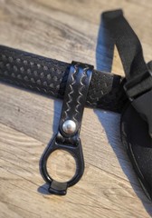 Pro Black Basketweave Leather Dutyman Utility Tactical Belt Holster Prop Size 32