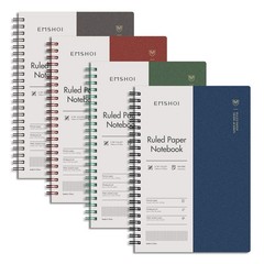 EMSHOI Lined Journal Spiral Notebook 5.7″ 4Pcs-A5-Ruled, Brown Red Green Blue