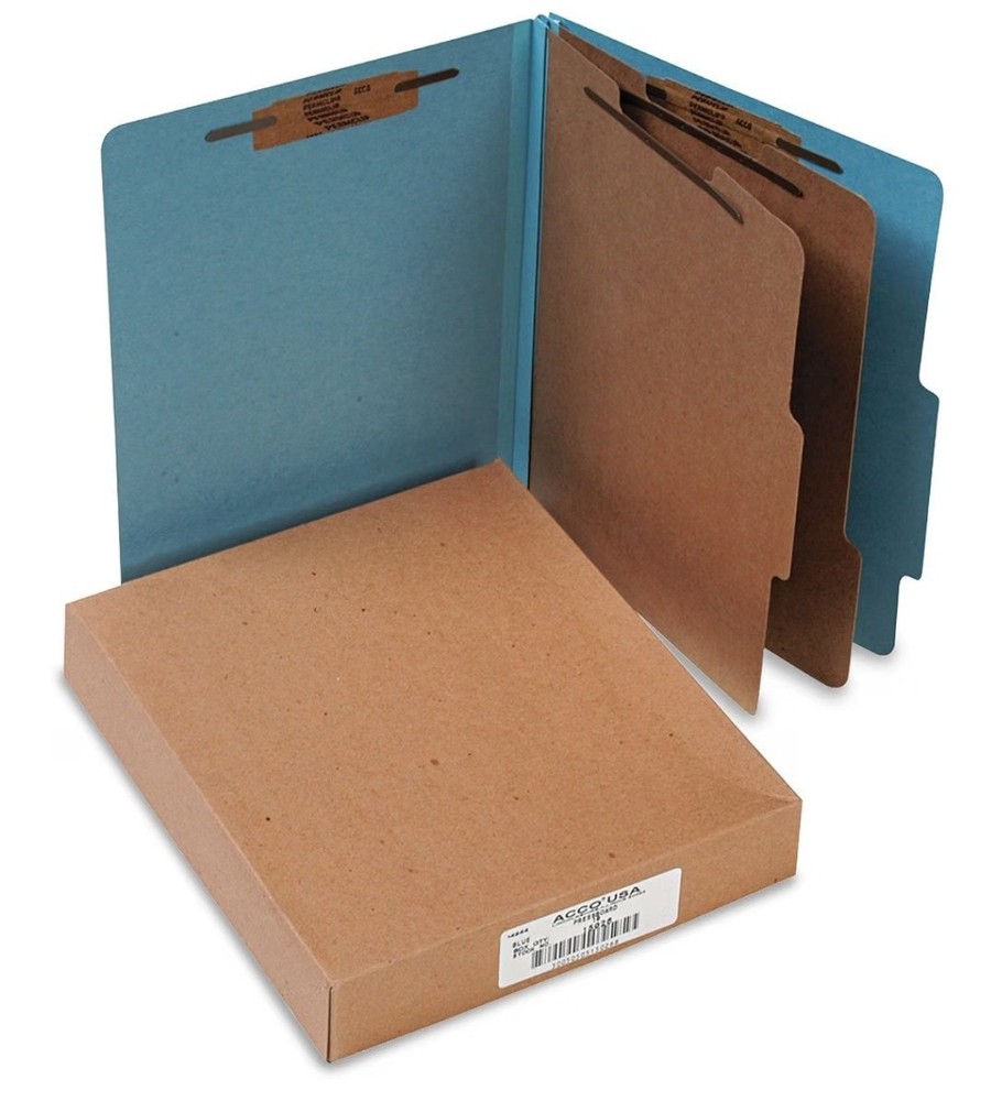 Acco 15026 Pressboard, 10 Classification Folders, Letter, Six-Section, Full Box
